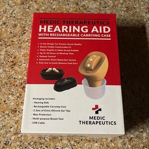 Brand new never been used Medic Therapeutics hearing aids